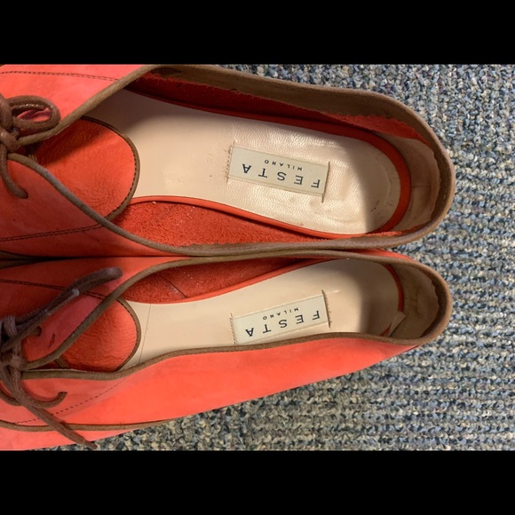 Festa Milano size 40 lace up suede/ver cuoio shoe made in Italy - Picture 3 of 5